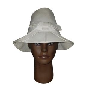 Vtg 60s MOD White Leather High Crown Hat XS/S